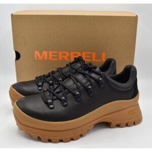 Merrell Womens Size 7 Bristol Low Black Leather Waterproof Hiking Hiker Shoes
